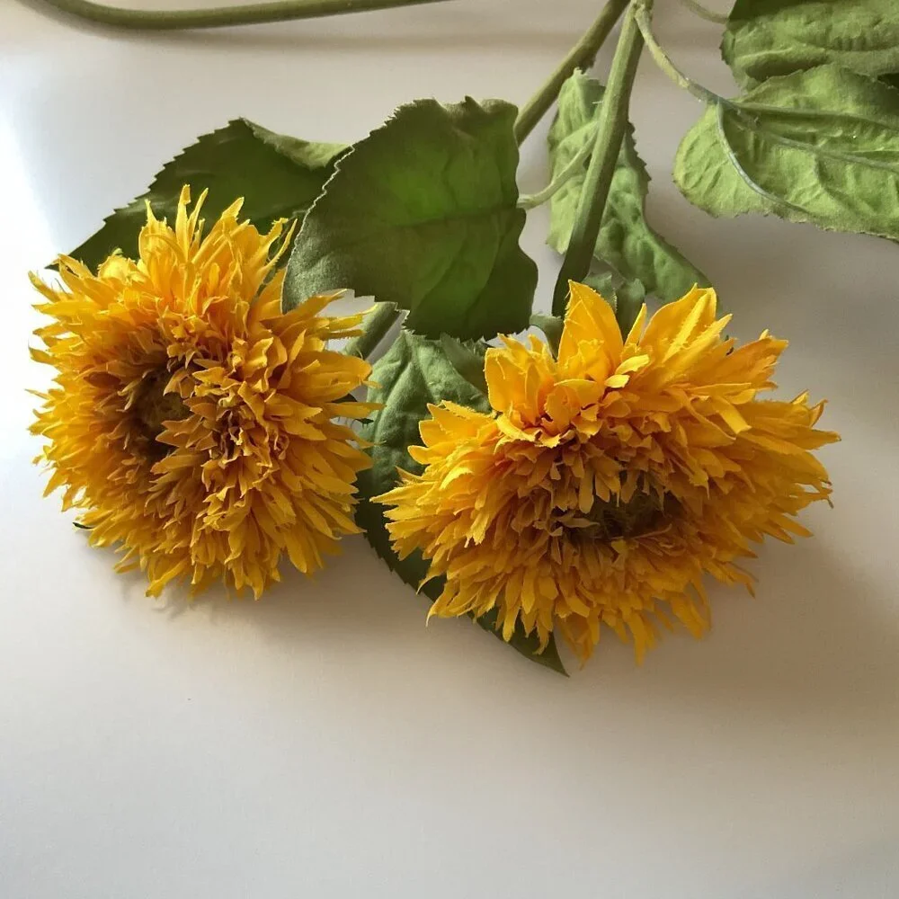 NEW 4 Faux Chrysanthemum Mums Long Stem Autumn Fall Holiday DIY Floral Decor 23